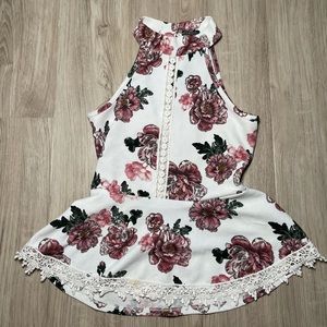Floral Peplum Tank Top